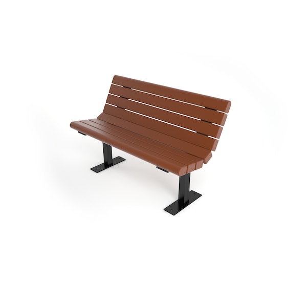 Brown 4' Jameson Bench Surface Mount w/ Black Frame